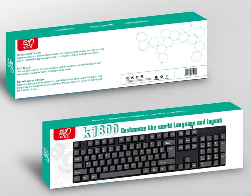 Teclado con cable USB BIOJEE K1800 Diseño en Español