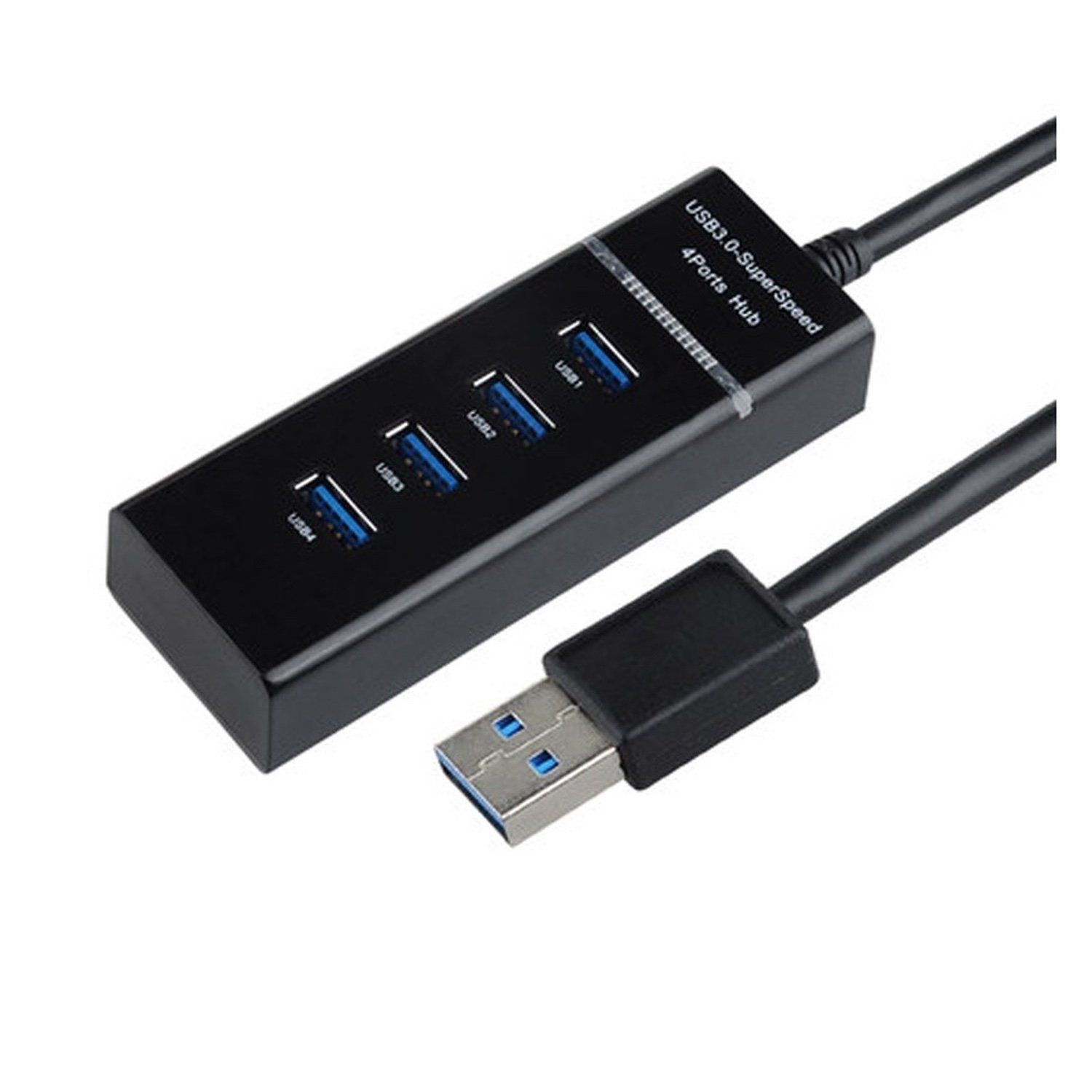 Hub USB 3.0 de 4 puertos, adaptador multipuerto USB con 4 puertos de datos  de 5 Gbps, cable de 3.3 pies, puerto USB, extensor USB portátil, divisor