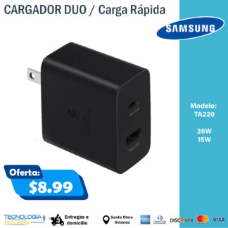 Cargador Samsung Duo Puerto C 35W + USB 15W