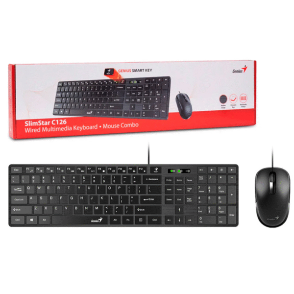 Combo Teclado Y Mouse Genius Slimstar C126 Usb