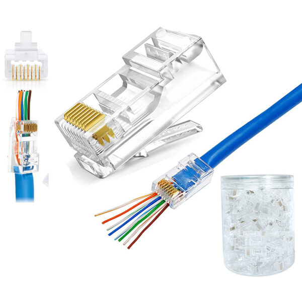 Conector Rj45 Cat6 - Pass Through, 100 Unidades
