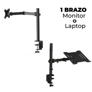 Soporte de montaje en escritorio para monitor y base para portátil laptop Soporte 13 A 27 1 brazo