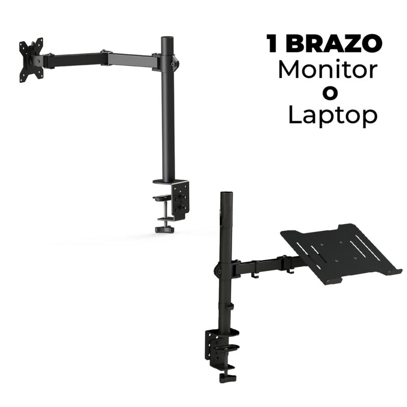 Soporte de montaje en escritorio para monitor y base para portátil laptop Soporte 13 A 27 1 brazo - Imagen 2