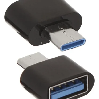 Adaptador Convertidor Usb 3.0 Hembra Otg A Tipo C Usb c Macho Color Negro