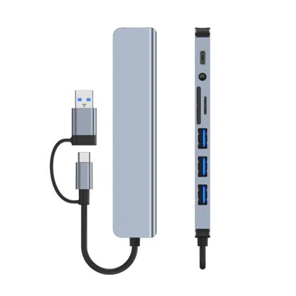 Hub Multipuertos Usb Tipo USB Y C  8 Puertosen 1  Adaptador Usb
