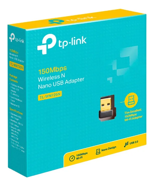 Adaptador Wifi Tp-link Tl-wn725n N150, Nano Usb Inalámbrico