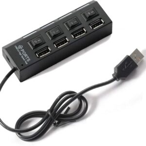 Hub USB 2.0 de 4 Puertos para Laptop y PC Hi-Speed HU200