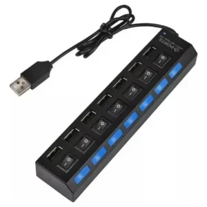 Hub USB 2.0 de 7 Puertos para Laptop y PC Hi-Speed