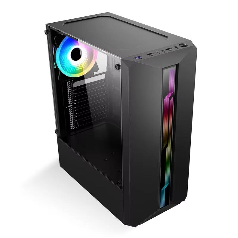 Case de pc tipo Gamer Goldenpc ATX con Panel Acrílico y Luz LED Frontal - Image 2