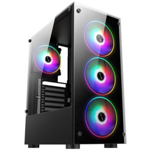 Case de pc tipo Gamer 1810 Mid-Tower ATX con 3 Ventiladores
