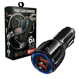 Cargador USB para Auto 32W 6A Carga Rápida 3.0