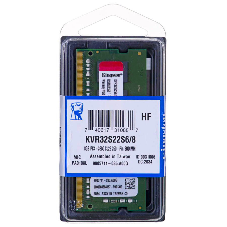 Memoria RAM Kingston 8GB DDR4 3200MHz CL22