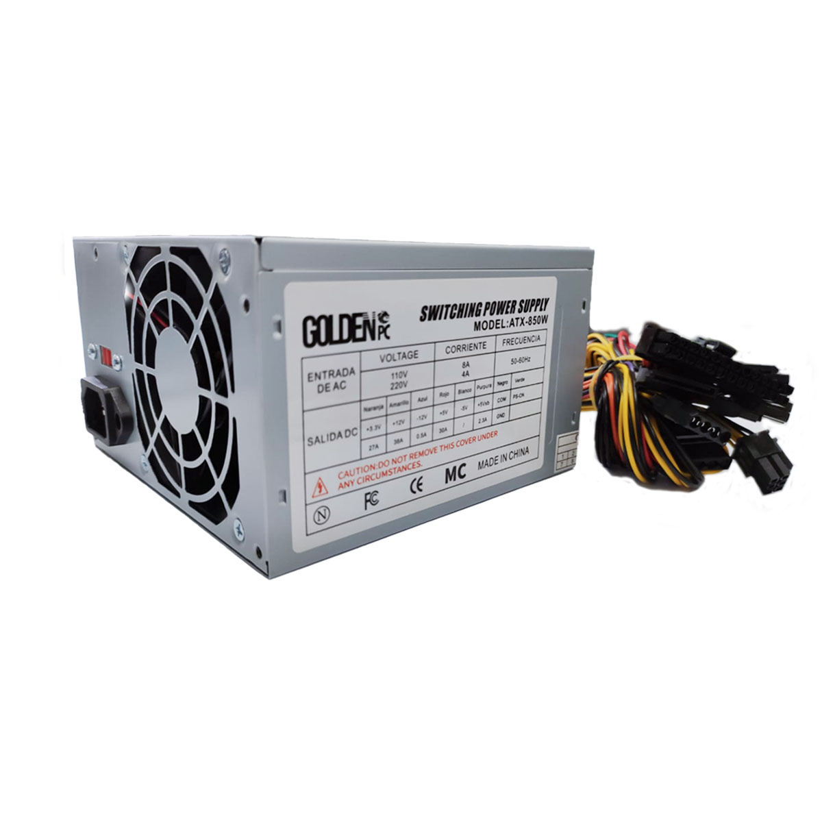 Fuente de Poder Golden 850W ATX 20+24 Pines para PC
