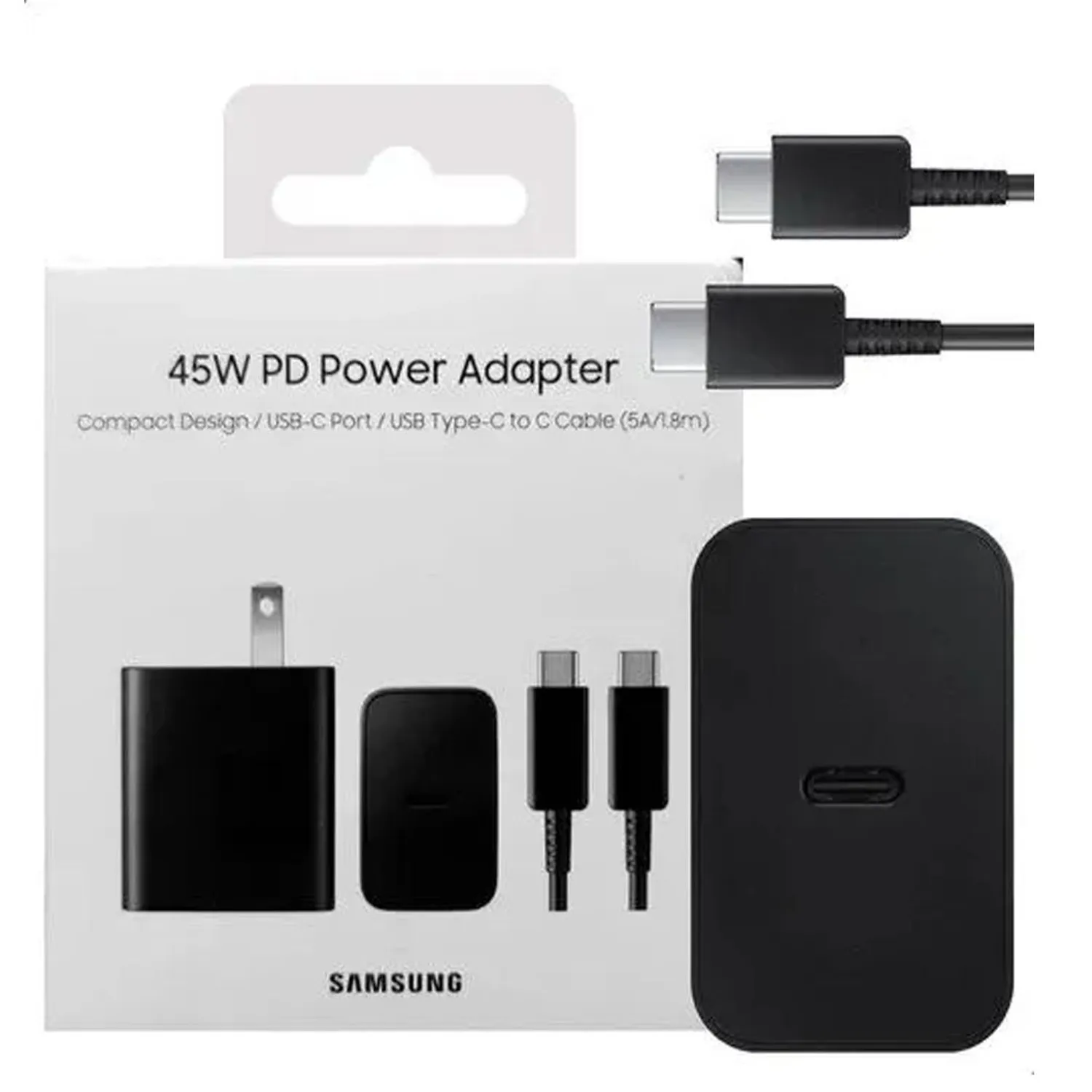 Kit Cargador Samsung con Cable Tipo C y USB 15W/25W/45W