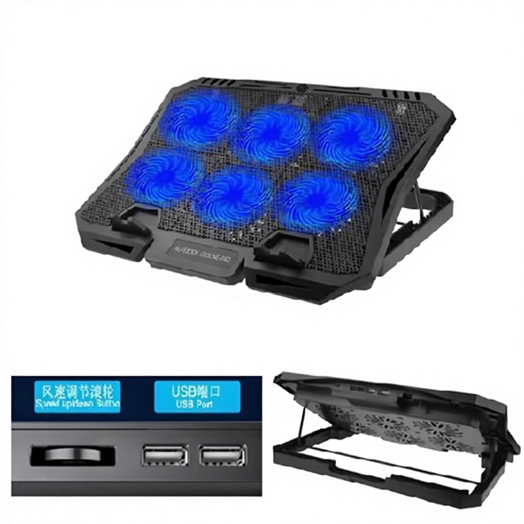 Base de Enfriamiento para Laptop con 6 Ventiladores y 2 USB - Image 2